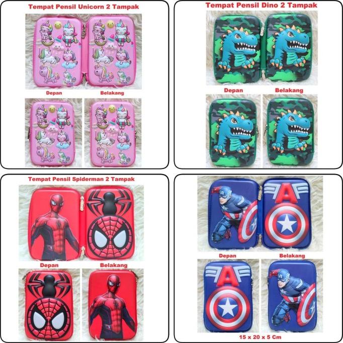

Kotak Pensil Timbul 3D Karakter 2 Sisi /Pencil Hard Case Model Smiggle