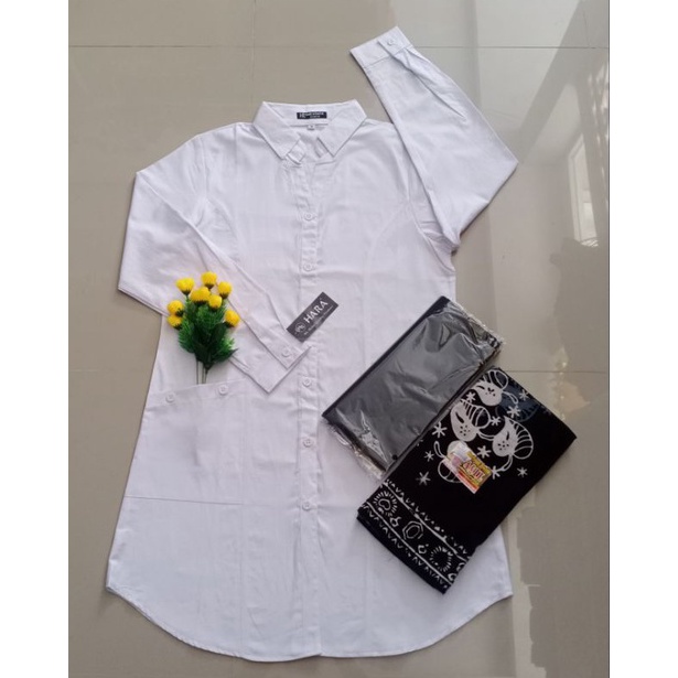 Terbaru.. Stelan Tunik HARA Putih & Hitam 79