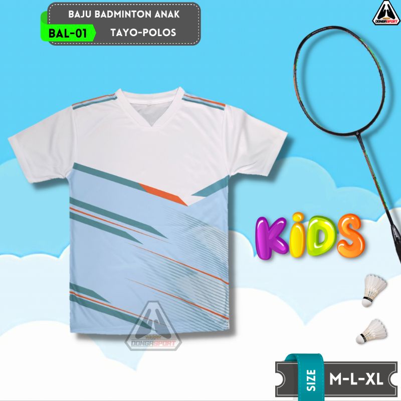 SM3 BAL-01 LN KIDS BAJU BADON ANAK-ANAK JERSEY BADON ANAK KAOS BULUTANGKIS PRINT BJZ