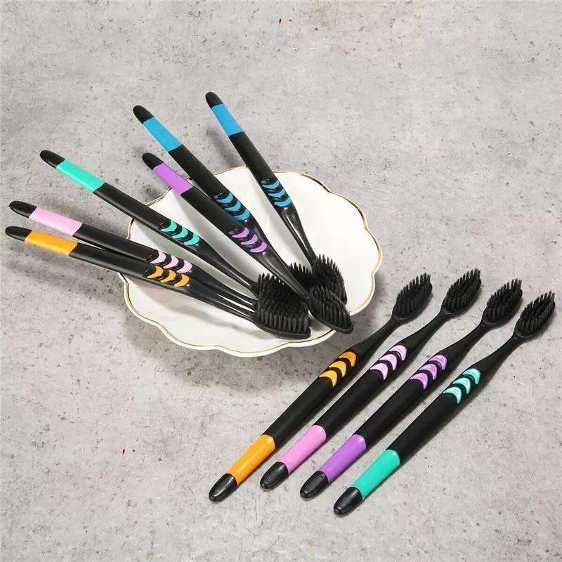 ✿ELYSABETHME✿ Sikat gigi hitam bambo charcol isi 10pcs pastel