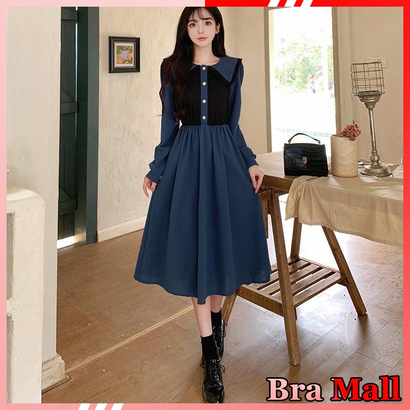 【 Bra Mall 】BJ-075 Dress Korean Style Dada Rompi Mutiara A-Line Manis Liburan