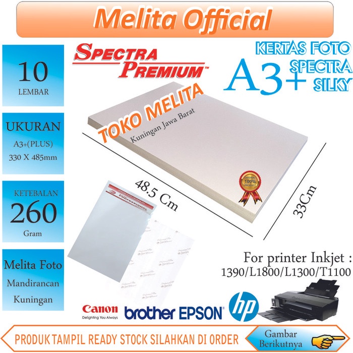 Terlaris Kertas Foto Silky Ukuran A3+