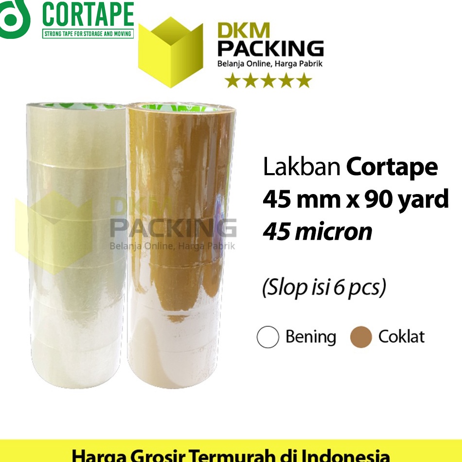 

Produk Terkini.. Lakban 45mm x 90yard CORTAPE Plakban Isolasi PREMIUM TERMURAH /SELOP 09H