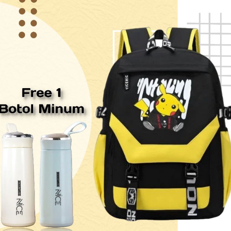 Harga termurah Tas Ransel Anak Laki Laki Pokemon Pikachu Tas Sekolah Anak TK SD SMP Tas Anak Cowok P