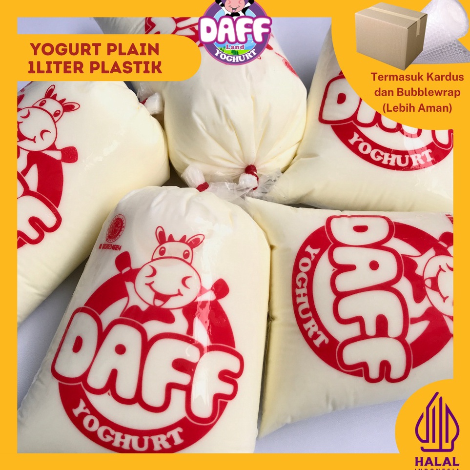 

PALING AMPUH✌️>>> (BPOM) YOGURT PLAIN LOW FAT KENTAL 1 LITER | YOGURT THICK | DAFF YOGHURT