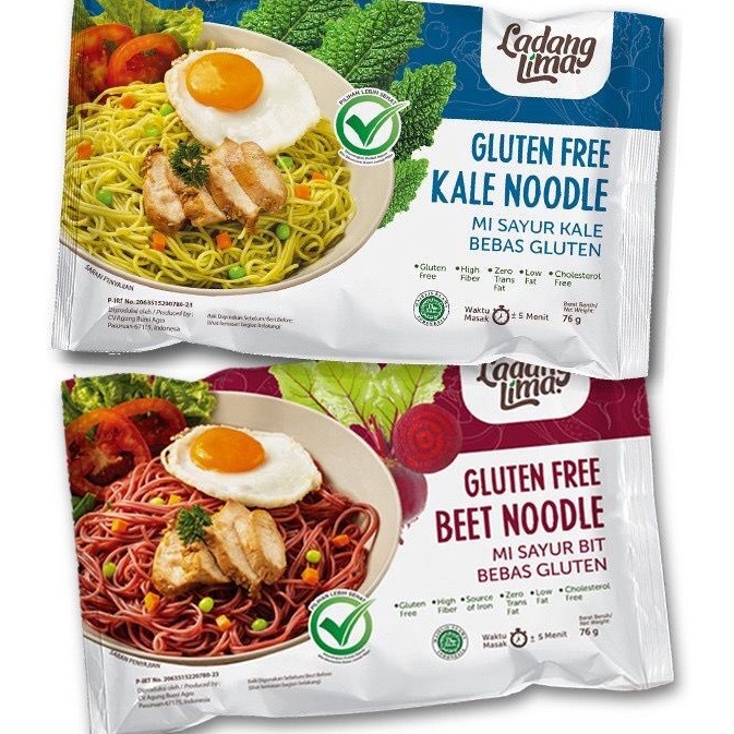 

(XC26619) Veggie Noodle "Gluten Free" Ladang Lima 76gr Beet/ Kale Mie Sehat Halal