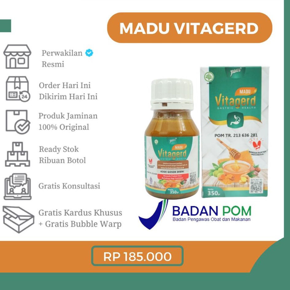 

⚡GROSIR⚡ Madu Herbal Sehat VITAGERD - 100% Bergaransi Original - BPOM - Ampuh Atasi Maag Gerd Asam Lambung Cemas Berlebihan anxiety disorder