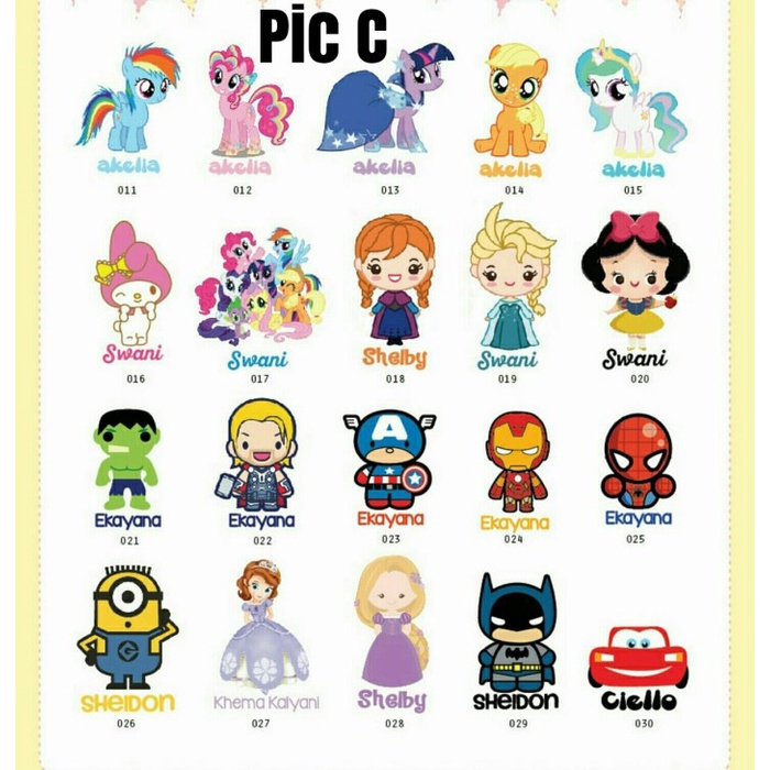 

Katalog cutting stiker karakter kartun little pony princess cars robot qab03