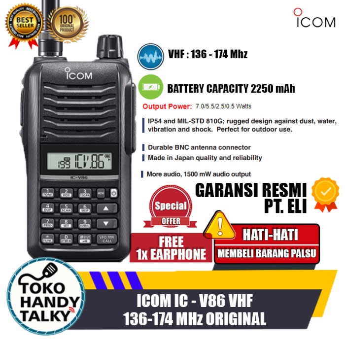 Terlaris Icom Ic-V86 Original Garansi Resmi