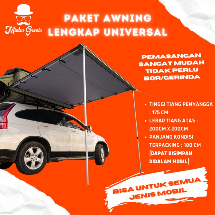 Terlaris Camp Tenda Car Side Samping Awning Mobil Lipat Super Universal Campervan