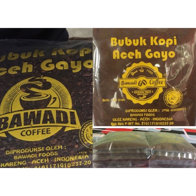 

STOCK TERBATAS T94 BAWADI Bubuk Kopi Aceh Gayo Robusta 1 kg (10 pcs @100 gr) ⇑