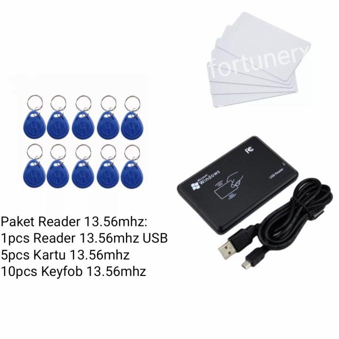 

Reader Rfid 13.56 Mhz + Kartu + Keyfob (Paket)