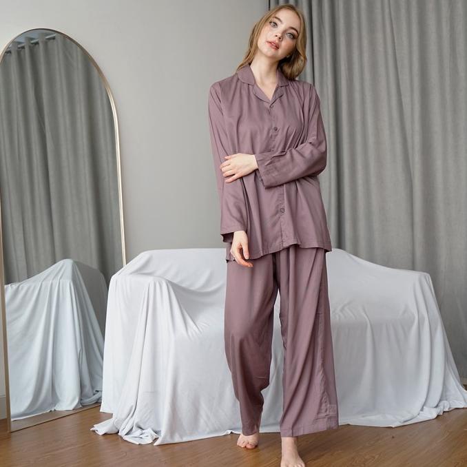 Gayalo - Setelan Piyama Panjang Kancing Busui Rayon Premium