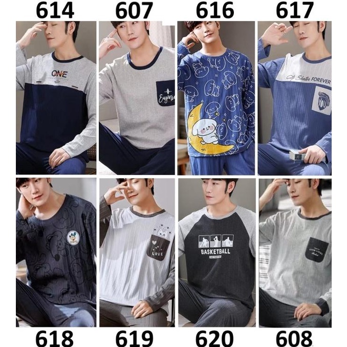 BAJU TIDUR PRIA PIYAMA PRIA LENGAN PANJANG