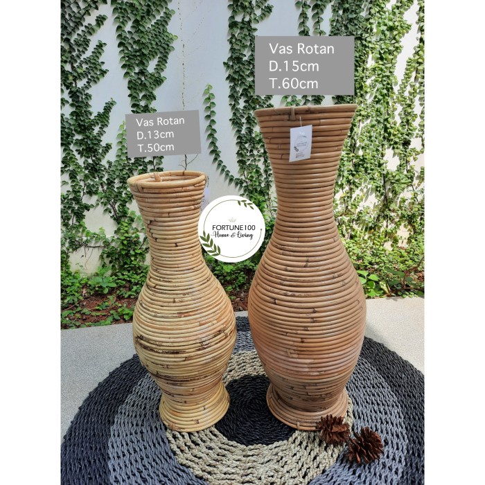 DISKON SPESIAL GUCI ROTAN / VAS ROTAN / VAS BUNGA ROTAN / GUCI ANYAMAN ROTAN VR02 TERBARU