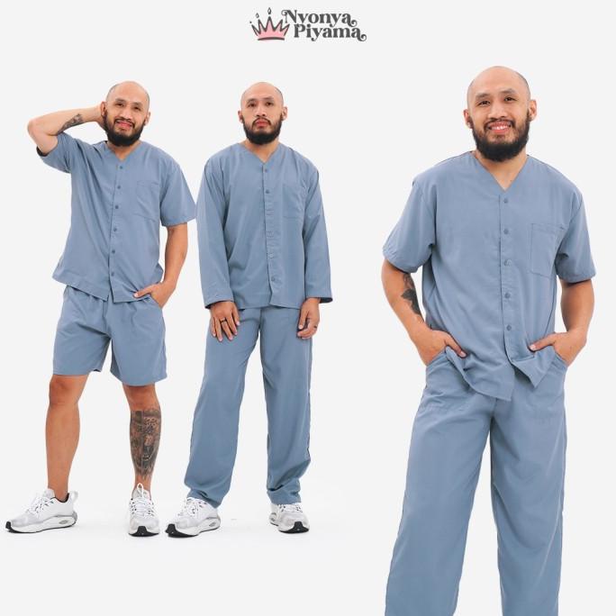 Nyonya Piyama Poly Bamboo Piyama Pria - Neptune Oversized Cozy