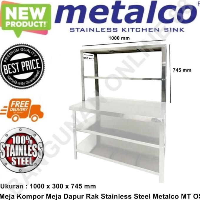 Meja Kompor Meja Dapur Rak Stainless Steel Metalco MT OS