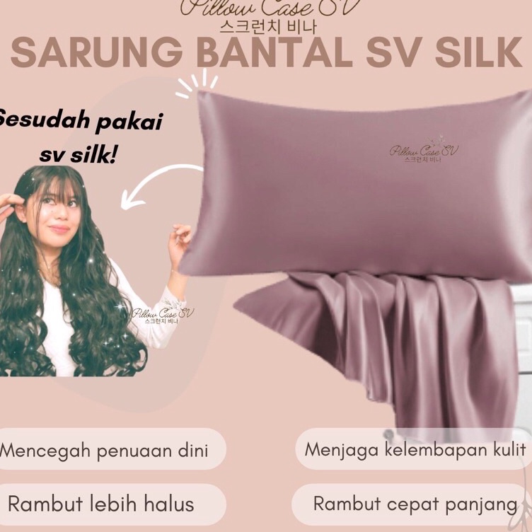 HOT SARUNG BANTAL SATIN SILK SV AESTHETIC BASIC | Sarung Bantal Satin Silk | Pillowcase Silk | Sarun
