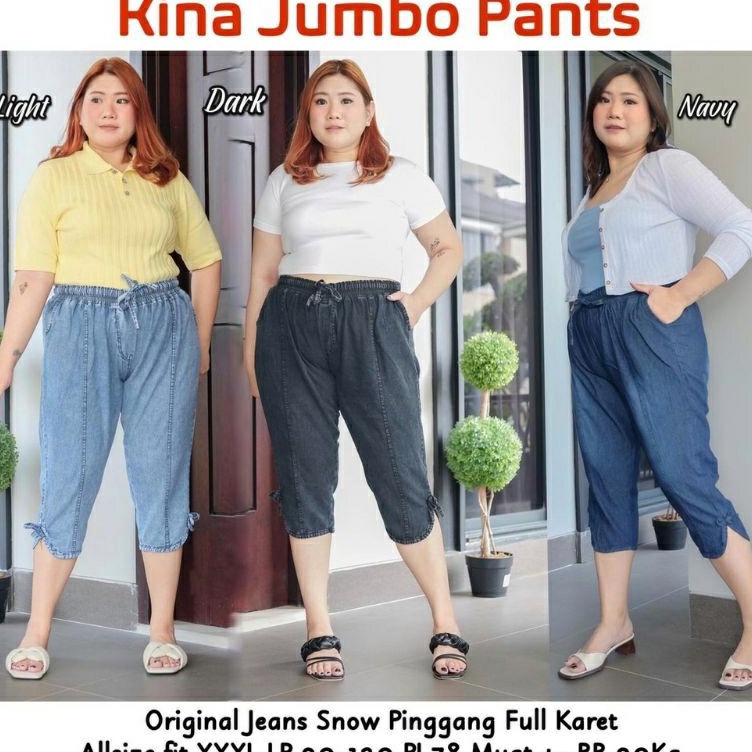 Ready Stok Celana Pendek 7/9 Jeans Wanita Jumbo // Celana 7/9 Jeans Wanita Jumbo