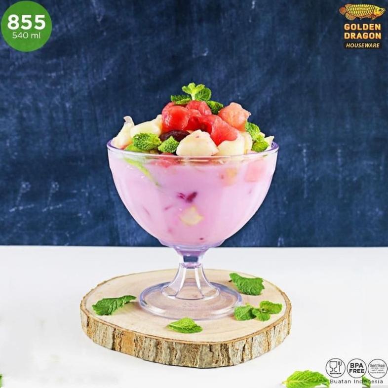 Viral Ready StockGelas Melamin Es Teler/Es Krim/Es Campur Bening Golden Dragon Kyx