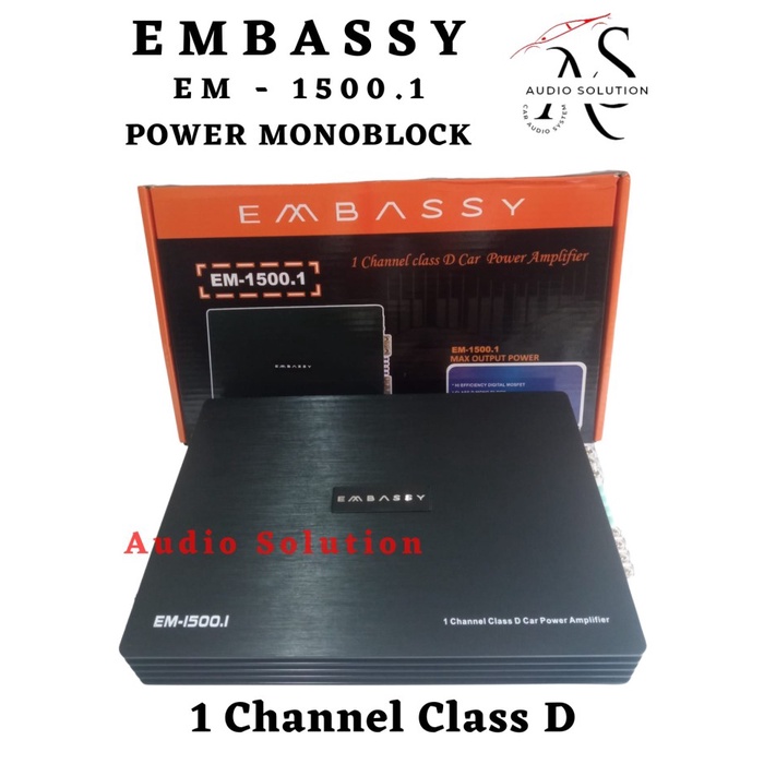 Terlaris Power Monoblock Embassy 1Ch Em 1500.1 Class D - Embassy Monoblock 1Ch