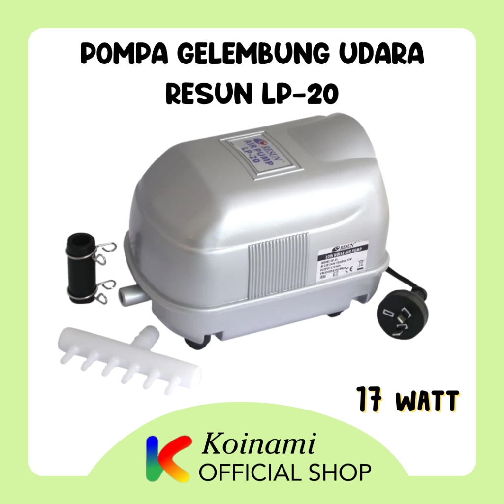 RESUN LP-20 / air pump / gelembung kolam ikan koi / aqurium / aquascape / filter / udara / oxigen