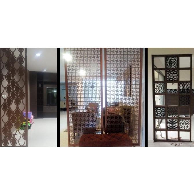 Partisi Penyekat Ruangan Artistik Custom Partisi Laser Cutting