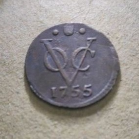 Koin Voc 1/2 Duit Tahun 1755 Utrecht Rare