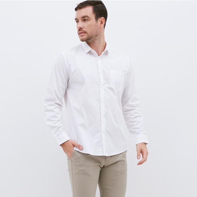 M231 Kemeja Pria Basic Warna Putih 1468A