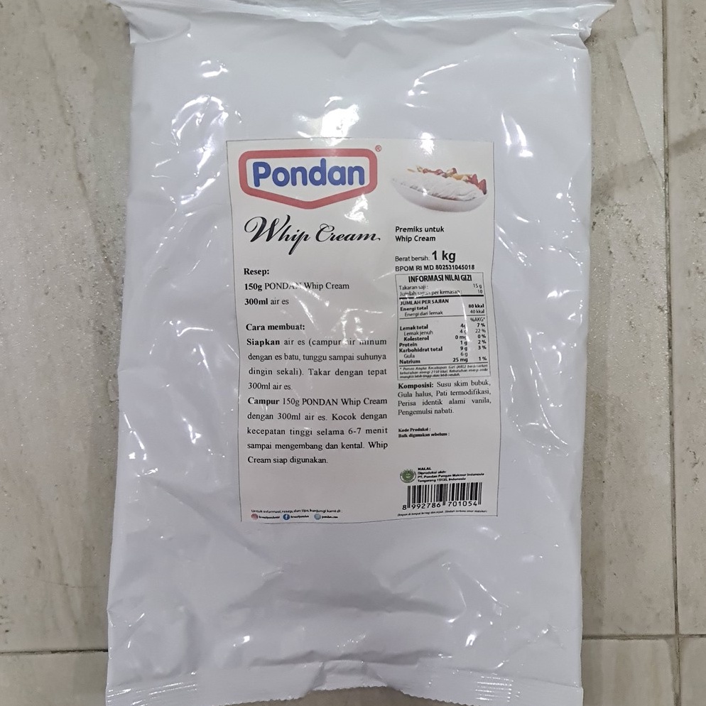 

⇸ PONDAN Whip Cream 1KG / Whipping Cream bubuk Bulky 1 KG ォ