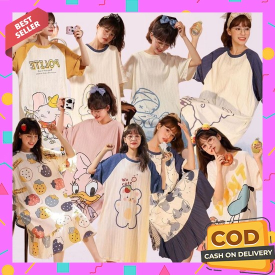 Daster Viral Kekinian Homidres Adem Sehari Hari Baju Tidur Remaja Kore Rulif Daster Wanita Lengan