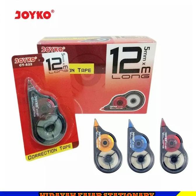 

Correction Tape Joyko Ct-522 / 1 Box Tip-Ex / 12 Pcs Tipek Kertas