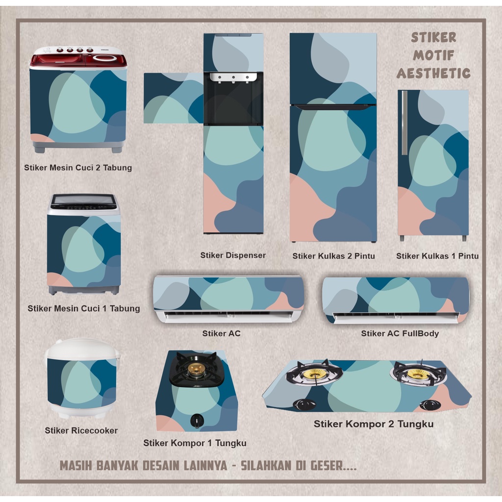 ersatile Home Decor Sticker Stiker Dekorasi Kulkas 1 2 Pintu Kompor Magicom AC Mesin Cuci Dispenser