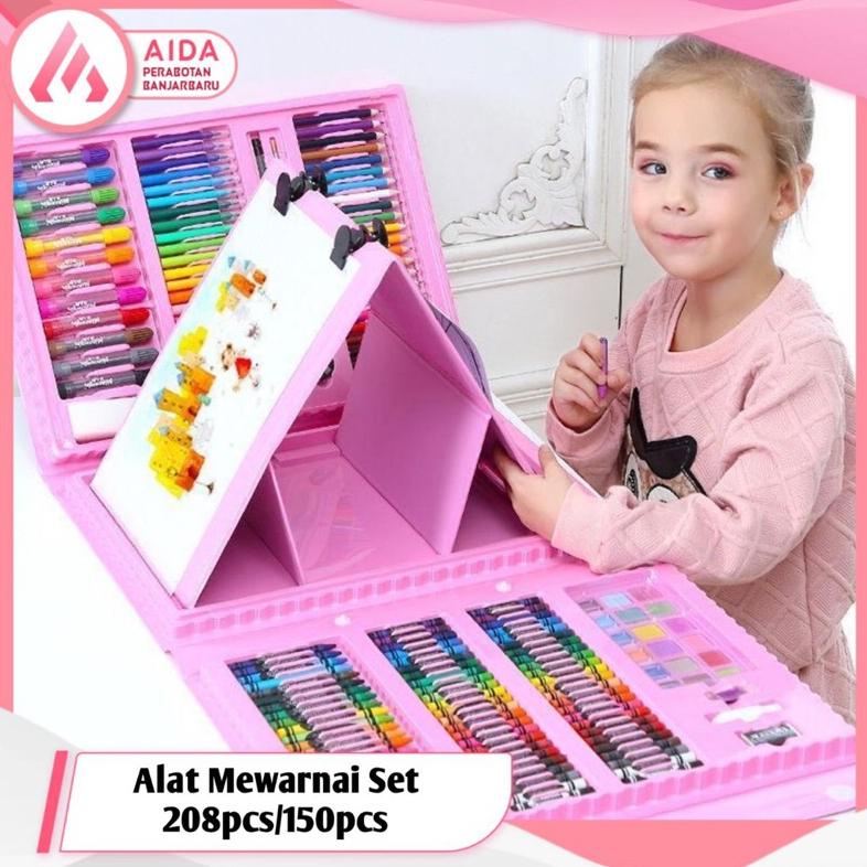 

Crayon set 208 pcs Alat Mewarnai Pensil Krayon Lengkap 208pcs & 150pcs