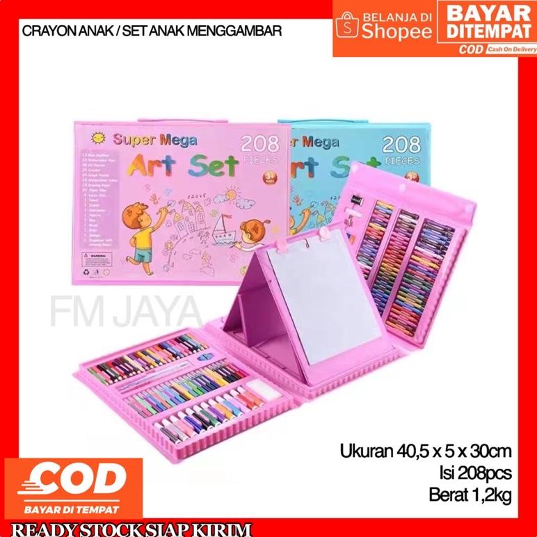 

26 CRAYON ANAK SET 208PCS ALAT MENGGAMBAR MELUKIS ANAK-ANAK CRAYON CAT AIR PENSIL