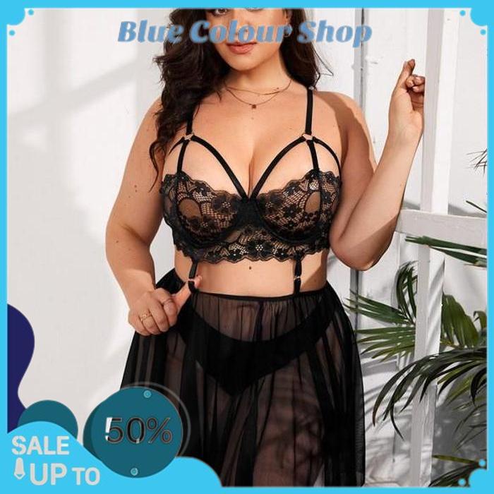 LINGERIE SEKSI LACE TRANSPARAN / LINGERIE BIG SIZE SETELAN 1016
