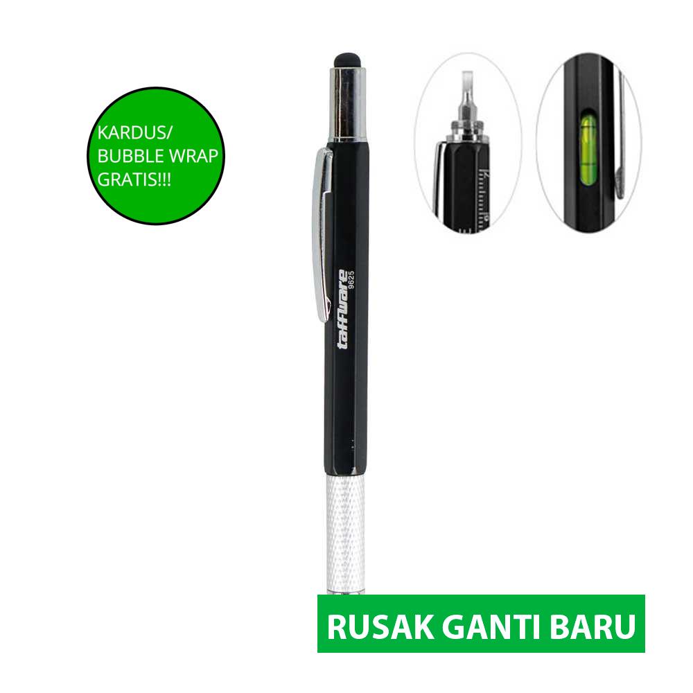 

(BISA COD!!!) Taffware Pena Multifungsi Plastik Stylus + Penggaris + Level + Obeng - 9625