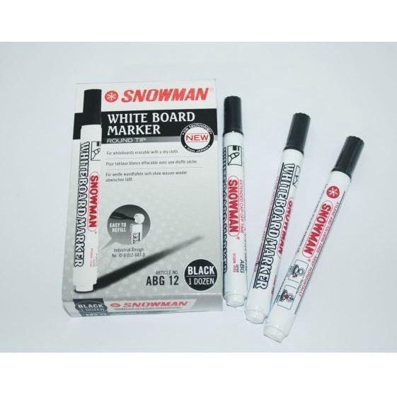 

(12Pc) Spidol Whiteboard Snowman Bg 12 / Sepidol Papan Tulis Abg 12