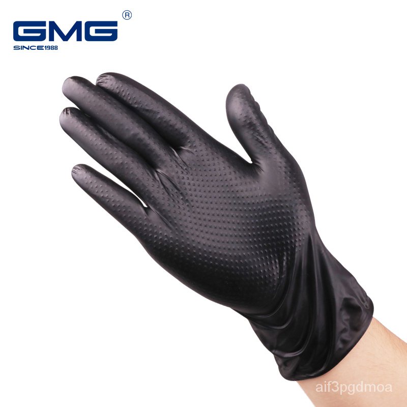 &Nitrile Gloves Black Durable Heavy-Duty Gloves Waterproof Oilproof Mechanical Housework Kitchen Syn