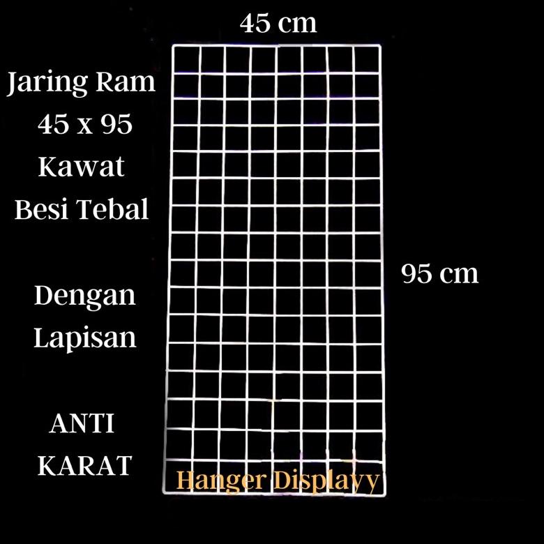 Terbaru Grid Wall Jaring Ram Kawat Besi Dinding 95X45 Cm / Gantungan Accesories Dan Masker | Kawat R