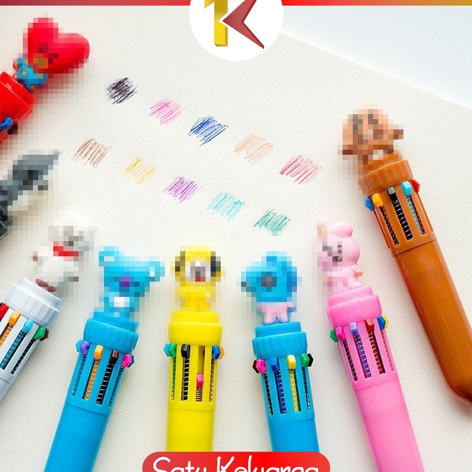 

[KODE PRODUK PRSDJ3574] SK-A13 PENA BANGTAN BOYS Pulpen Kartun 10 Warna Pen Warna Warni Bolpoin Karakter Lucu