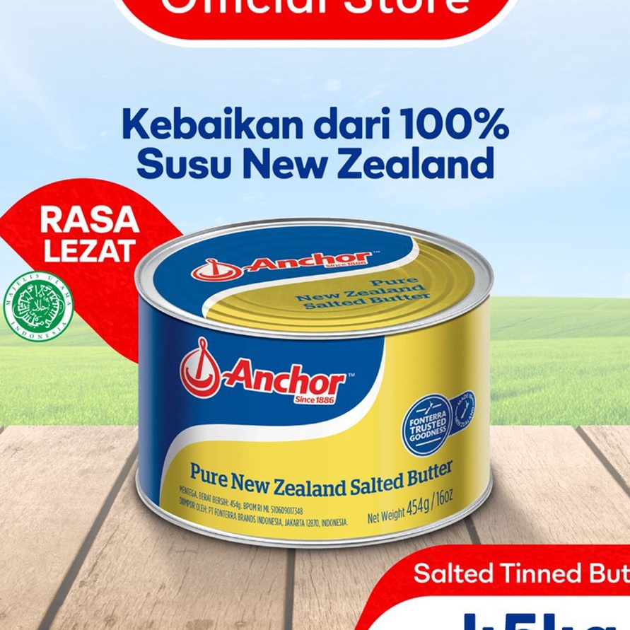 

MCBZ7740㊥ [NED-Special Price] Anchor Salted Butter 454g - Mentega Asin New Zealand ㍿
