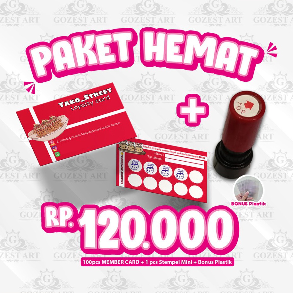 

[KODE PRODUK CKFEK6240] PAKET HEMAT! Member card dan Stamp / Loyalty Card Kartu Member Custom Kartu Langganan Stempel