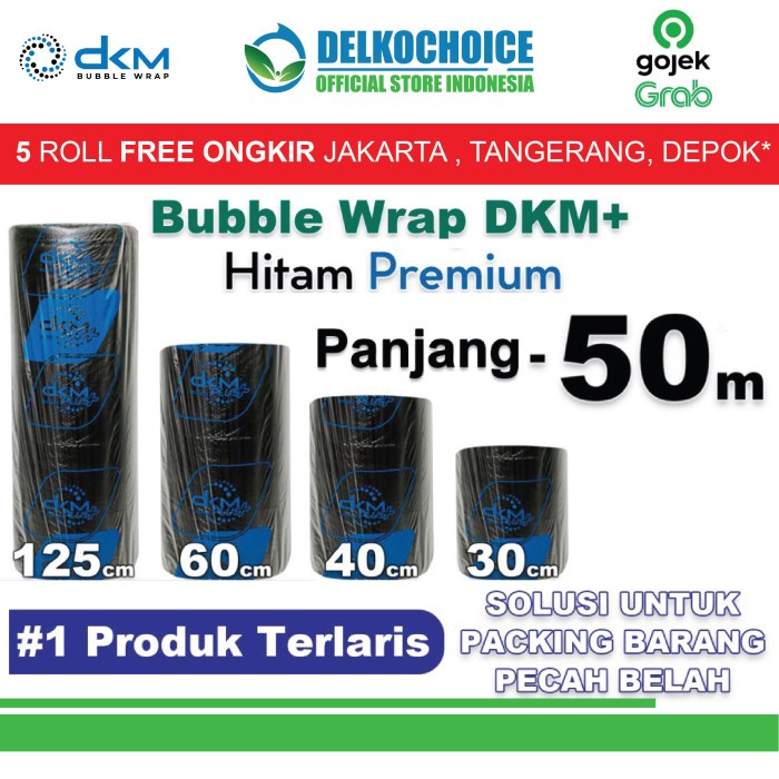 

Bestseller Plastik Bubble Wrap 125Cm X 50M Premium Dkmplus Bubblewrap Gojek /Roll
