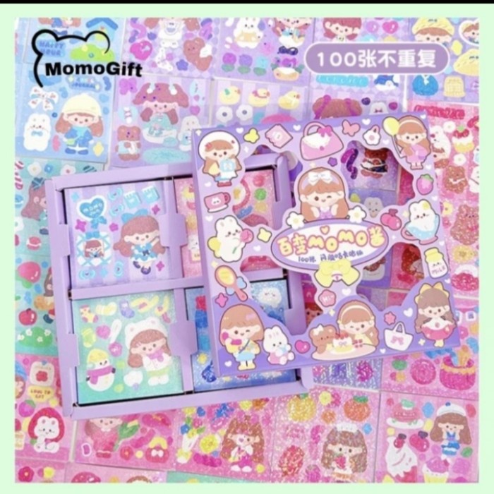 

Terlaris Stiker Momo Glitter Viral Lucu Anti Air Isi 100 Lembar