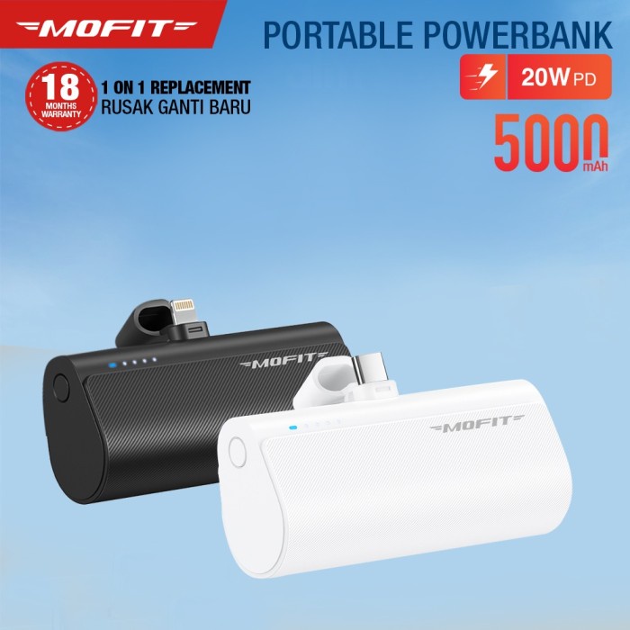 Terlaris Powerbank Mofit Portable Mini 5000Mah Pd 20 Watt + Quick Charge 3.0