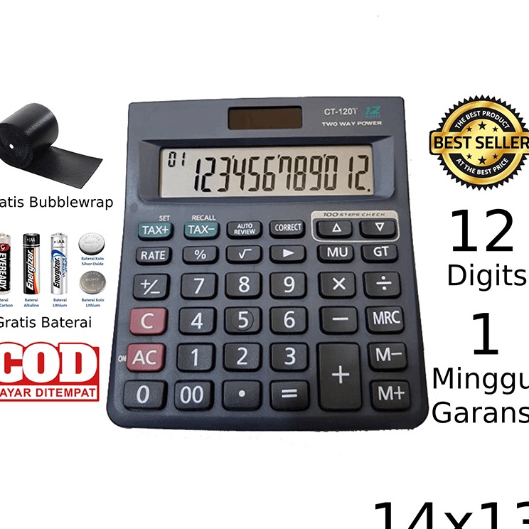 

Kalkulator CITIZEN 120T 12 Digit - Kakulator Dagang / Kalkulator check / Calculator 12 Digit nyg