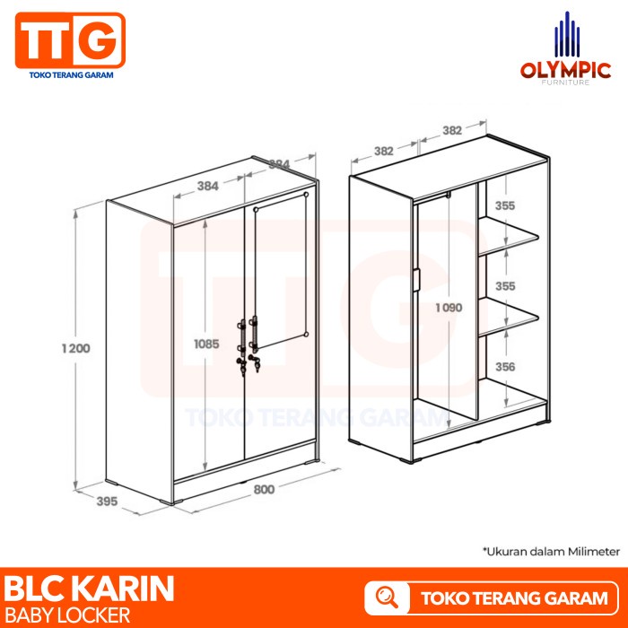 CUCI GUDANG OLYMPIC GSTAR LEMARI PAKAIAN ANAK BABY LOCKER MINIMALIS BLC KARIN