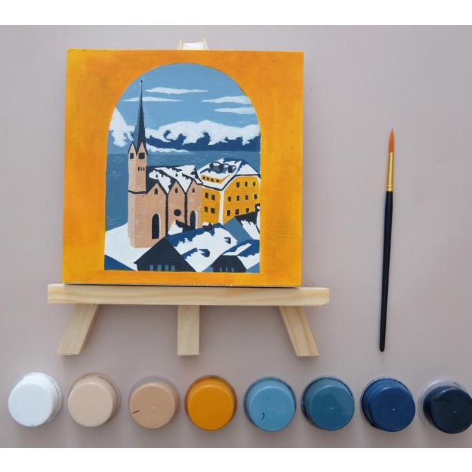 

Hallstat winter / art set / paint by number / kanvas mini