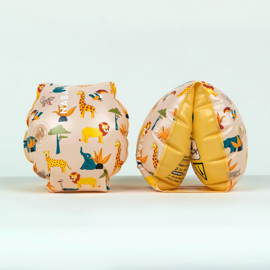 DECATHLON NABAIJI Pelampung lengan anak 11-30 kg SAVANE" beige motif" - 8801840